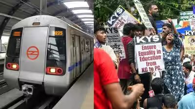 दिन में 18 मेट्रो स्टेशन बंद, शाम को 2 के गेट खुले | दिल्ली समाचार